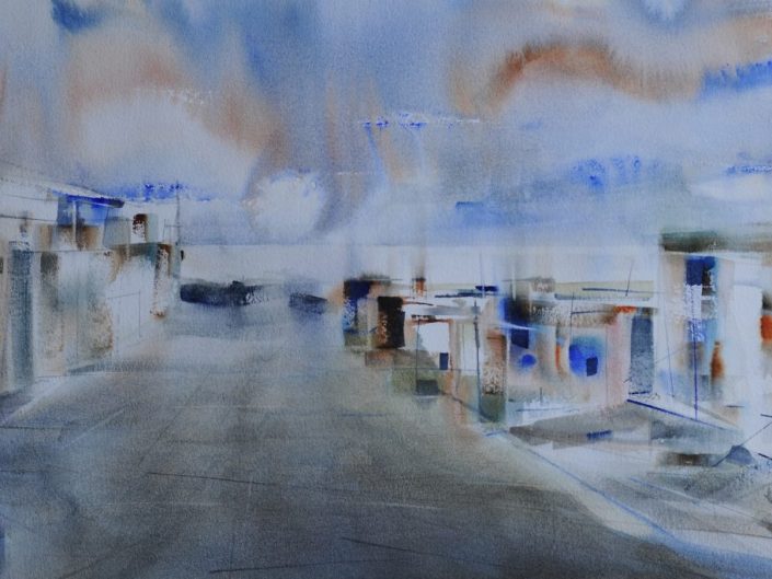 Untitled, 2014. Watercolor on paper, 35x101 cm