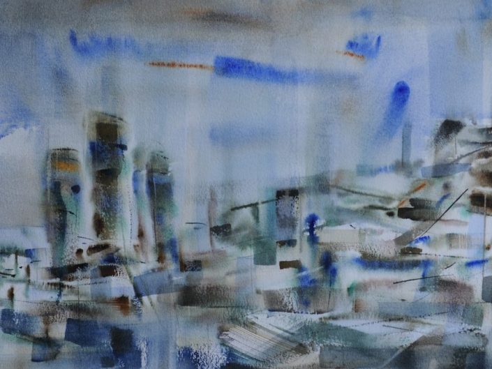 Untitled, 2014. Watercolor on paper, 35x101 cm
